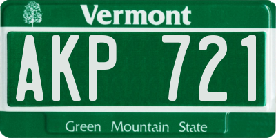 VT license plate AKP721
