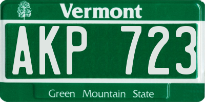 VT license plate AKP723