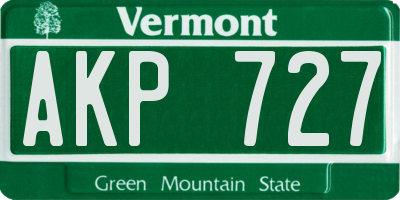 VT license plate AKP727