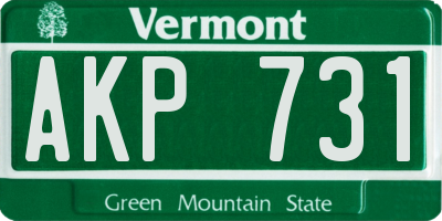 VT license plate AKP731