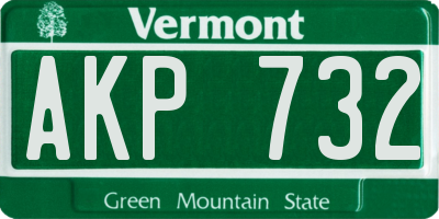 VT license plate AKP732
