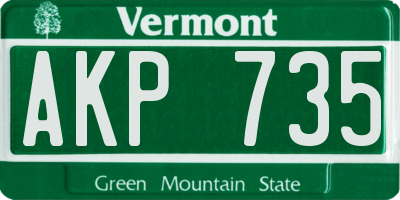 VT license plate AKP735