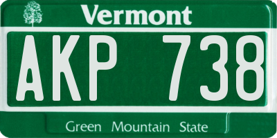 VT license plate AKP738