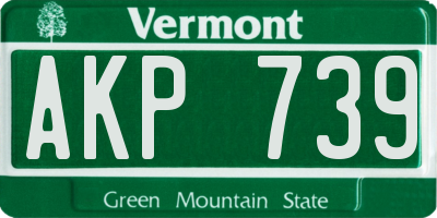 VT license plate AKP739