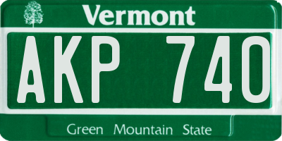 VT license plate AKP740