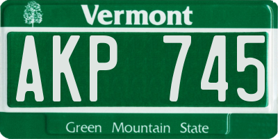 VT license plate AKP745