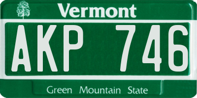 VT license plate AKP746