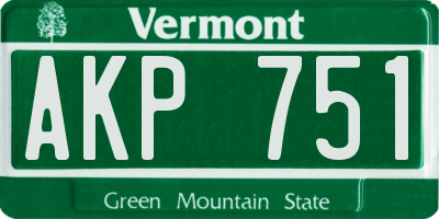 VT license plate AKP751