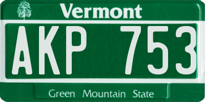 VT license plate AKP753