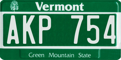 VT license plate AKP754