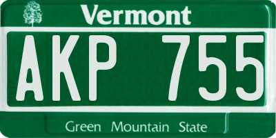 VT license plate AKP755