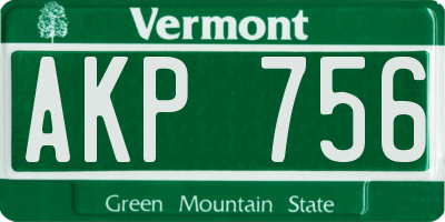 VT license plate AKP756