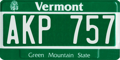 VT license plate AKP757