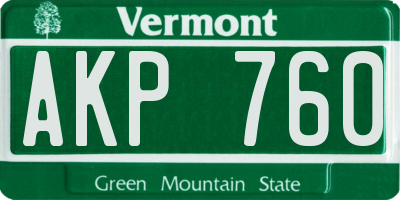 VT license plate AKP760