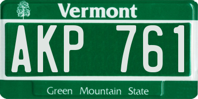 VT license plate AKP761