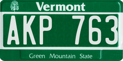 VT license plate AKP763