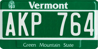 VT license plate AKP764