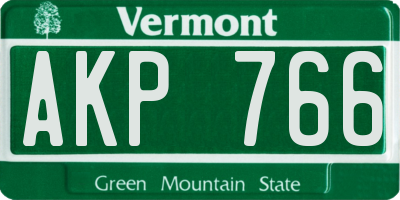 VT license plate AKP766