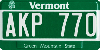VT license plate AKP770