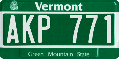 VT license plate AKP771