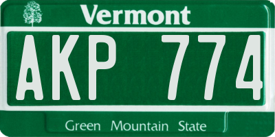 VT license plate AKP774