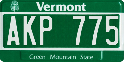 VT license plate AKP775