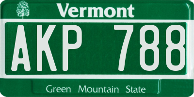 VT license plate AKP788