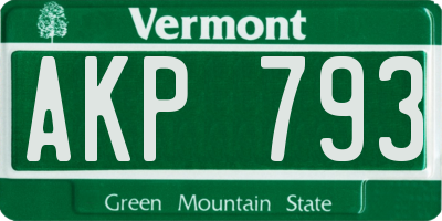 VT license plate AKP793