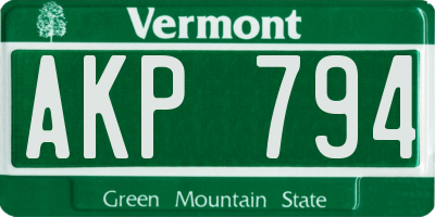 VT license plate AKP794