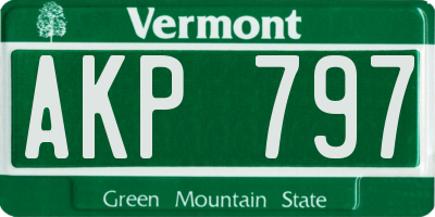 VT license plate AKP797