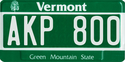 VT license plate AKP800