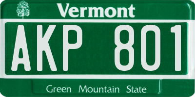VT license plate AKP801