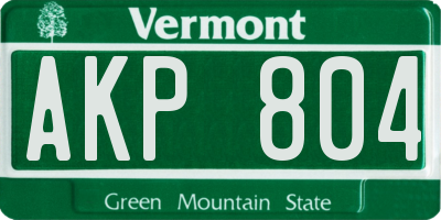 VT license plate AKP804