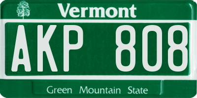 VT license plate AKP808