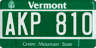 VT license plate AKP810