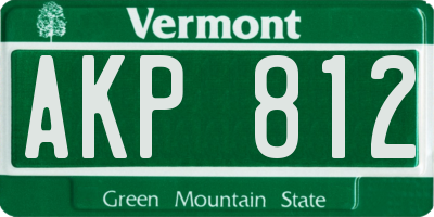 VT license plate AKP812