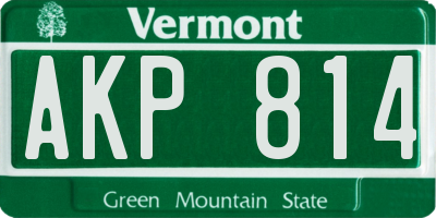 VT license plate AKP814
