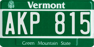 VT license plate AKP815