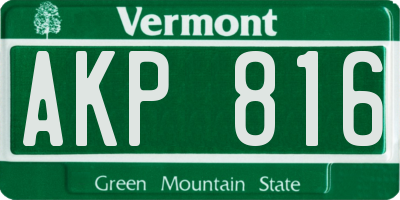 VT license plate AKP816