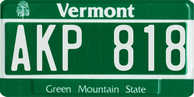 VT license plate AKP818
