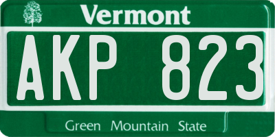 VT license plate AKP823
