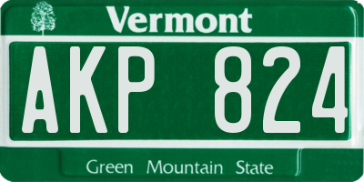 VT license plate AKP824
