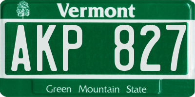 VT license plate AKP827