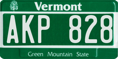 VT license plate AKP828