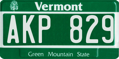 VT license plate AKP829