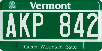 VT license plate AKP842