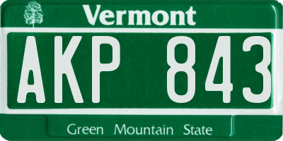 VT license plate AKP843