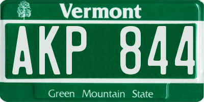 VT license plate AKP844