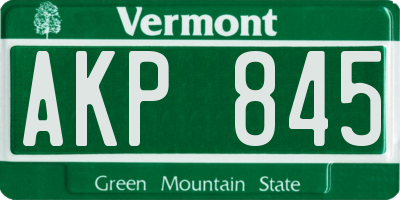 VT license plate AKP845