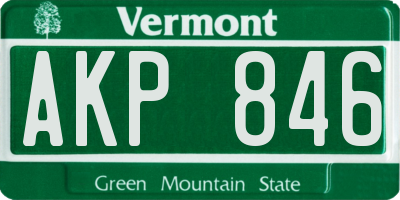 VT license plate AKP846